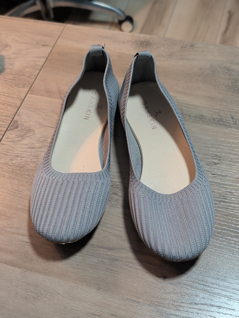 Knit Gray Ballet Flats